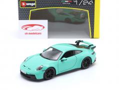 Porsche 911 (992) GT3 Baujahr 2021 mintgrün 1:24 Bburago