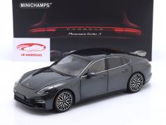 Porsche Panamera Turbo S Année de construction 2020 Gris métallique 1:18 Minichamps