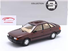 Audi 80 (B3) Bouwjaar 1989 donkerrood metalen 1:18 Triple9
