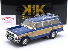 Jeep Grand Wagoneer Byggeår 1989 blå metallisk / træ look 1:18 KK-Scale