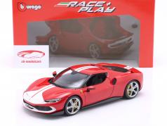 Ferrari 296 GTB Assetto Fiorano Année de construction 2022 rouge / blanc 1:18 Bburago