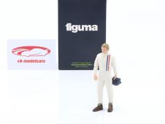 70 años corredor figura con casco en la mano 1:18 FigurenManufaktur