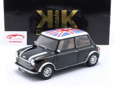 Mini Cooper Union Jack LHD mørkegrøn metallisk / hvid 1:12 KK-Scale