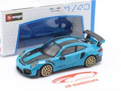 Porsche 911 GT2 RS Ano de construção 2018 azul / preto 1:43 Bburago