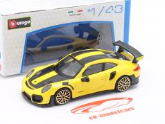 Porsche 911 GT2 RS 建設年 2018 黄色 / 黒 1:43 Bburago