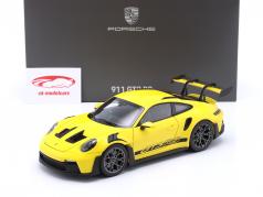 Porsche 911 (992) GT3 RS Ano de construção 2022 amarelo de corrida 1:18 Norev