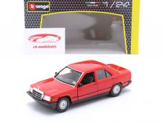 Mercedes-Benz 190E 2.6 Año de construcción 1987 rojo 1:24 Bburago
