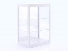 Single showcase with LED lighting and Mirror for scale 1:18, 1:24, 1:43 white Triple9