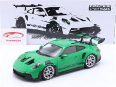 Porsche 911 (992) GT3 RS Année de construction 2023 vert / argent jantes 1:18 Minichamps