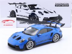 Porsche 911 (992) GT3 RS Année de construction 2023 bleu / argent jantes 1:18 Minichamps
