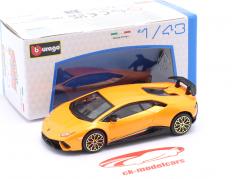 Lamborghini Huracan Performante Année de construction 2017 orange métallique 1:43 Bburago