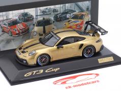 Porsche 911 (992) GT3 Cup 5000 ouro metálico 1:43 Spark