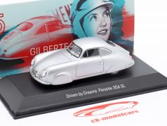 Porsche 356 SL Gilberte Thirion zilver 1:43 Spark
