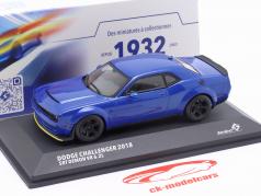 Dodge Challenger SRT Demon 建設年 2018 青 メタリックな 1:43 Solido