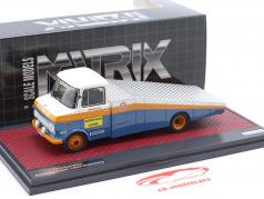 Opel Blitz Bisarca per auto 1970 blu / arancia / bianco 1:43 Matrix