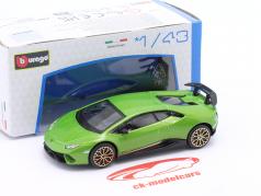 Lamborghini Huracan Performante Année de construction 2017 vert métallique 1:43 Bburago