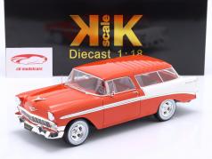 Chevrolet Bel Air Nomad Custom Byggeår 1956 lys rød / hvid 1:18 KK-Scale