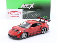 Porsche 911 (992) GT3 RS Año de construcción 2023 rojo 1:24 Welly