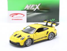 Porsche 911 (992) GT3 RS Ano de construção 2023 amarelo 1:24 Welly