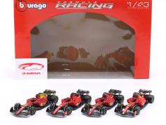 4-Car Set Ferrari Leclerc / Sainz formula 1 2022-2023 1:43 Bburago