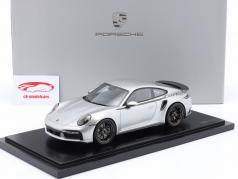 Porsche 911 (992) Turbo S 50 Années Porsche Argent GT métallisé 1:18 Spark