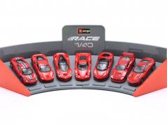 7-Car Set Ferrari rojo 1:43 Bburago