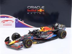 Max Verstappen Red Bull RB19 #1 winnaar VS GP formule 1 Wereldkampioen 2023 1:18 Minichamps