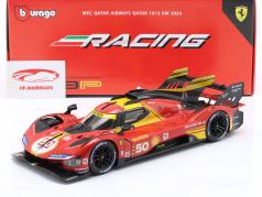 Ferrari 499P #50 6ème WEC Qatar 2024 Molina, Nielsen, Fuoco 1:18 Bburago