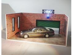 Diorama-Kit mattone Garage impostato verde tapparella avvolgibile 1:18 Dioramatoys