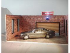 Diorama Kit brique Garages ensemble beige volet roulant 1:18 Dioramatoys