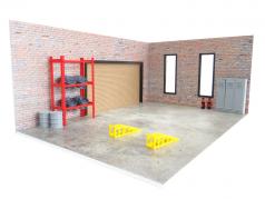 Diorama-Kit brick Garages set for Models in the scale 1:18 Dioramatoys