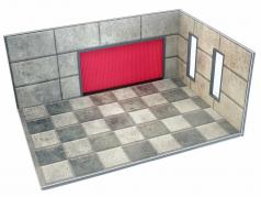Diorama-Kit Garage impostato con piastrelle scala 1:18 Dioramatoys