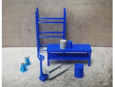 Garage Kit (klein) blauw 1:18 Dioramatoys