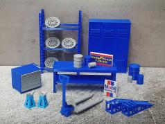 Garage Kit (groot) blauw 1:18 Dioramatoys