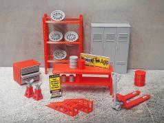 Garage Kit （大的） 红色的 1:18 Dioramatoys
