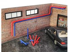Diorama Conduites d'eau Kit bleu / rouge 1:18 / 1:24 Dioramatoys