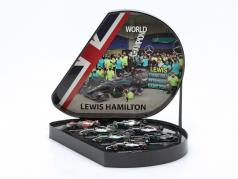 7-Car Set Lewis Hamilton 7 vezes fórmula 1 Campeão mundial 1:43 Minichamps