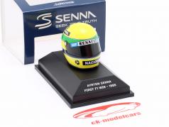 A. Senna Lotus 97T #12 1st Win Portugal GP Formula 1 1985 helmet 1:8 Minichamps