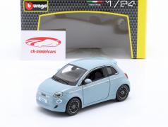 Fiat 500e year 2023 light blue 1:24 Bburago