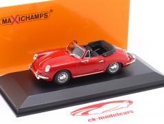 Porsche 356 C Cabriolet Byggeår 1965 rød 1:43 Minichamps