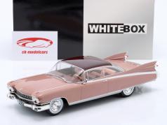 Cadillac Eldorado Seville Bouwjaar 1959 lichtroze 1:24 WhiteBox