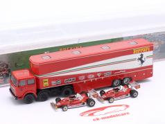 Fiat 691 T transportador de carreras con 2x ferrari 312T2 fórmula 1 1977 1:87 Brekina