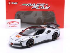 Ferrari SF90XX Stradale Byggeår 2024 hvid metallisk 1:18 Bburago