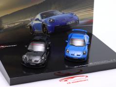 2-Car Set Porsche 911 (992) GT3 建設年 2021 青 / 黒 1:43 Minichamps