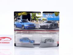 2-Car Set Audi S4 Quattro blå & Audi R8 LMS grå 1:64 HotWheels