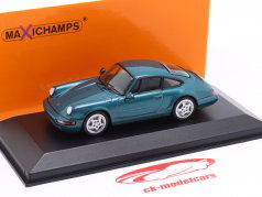 Porsche 911 (964) Carrera 2 année de construction 1989 turquoise métallique 1:43 Minichamps