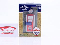 Wayne 100-A benzinepomp Chevron 1948 wit / rood metalen / blauw 1:18 Greenlight