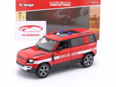 Land Rover Defender 110 Brandweer Italië 2022 rood / wit 1:24 Bburago