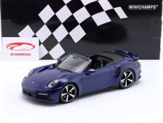 Porsche 911 (992) Turbo S convertibile 2020 blu genziana metallico 1:18 Minichamps