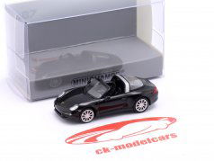 Porsche 911 Targa Bouwjaar 2014 zwart 1:87 Minichamps